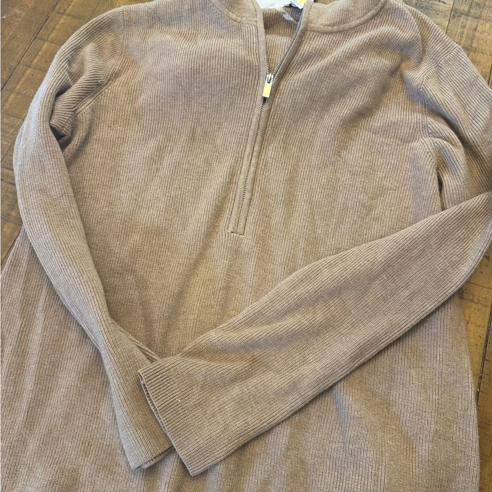 Women's Maternity Hooded Quarter Zip Sweater M NWT